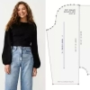 Molde Blusa manga longa bufante