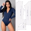Molde Body transpassado manga longa
